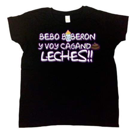 Camiseta niño Bebo biberón y voy cagando leches