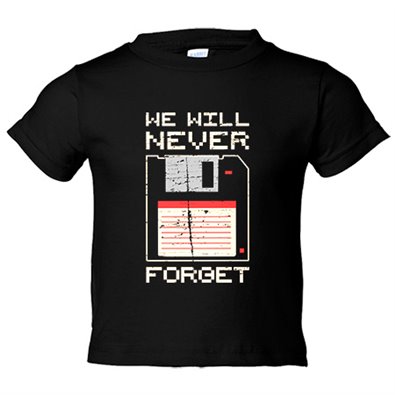 Camiseta niño Geek informático disquete Never Forget