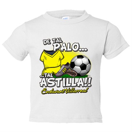 Camiseta bebé De tal palo tal astilla para hijos y padres aficionados al fútbol de Villarreal
