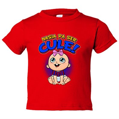 Camiseta bebé nacida para ser Culé para aficionada al fútbol de Barcelona