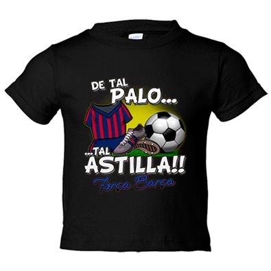 Camiseta bebé de tal palo tal astilla de Barcelona para aficionado al fútbol