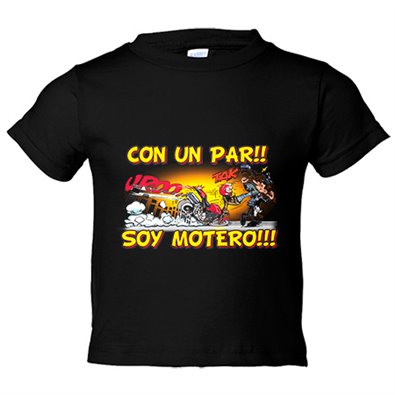 Camiseta bebé con un par soy motero