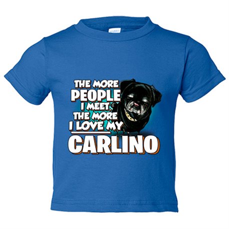 Camiseta bebé I love my Carlino Black raza perro