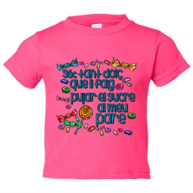 Camiseta niño Sóc tant dolç que li faig pujar el sucre al pare