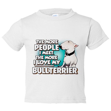 Camiseta bebé I love my Bullterrier raza perro