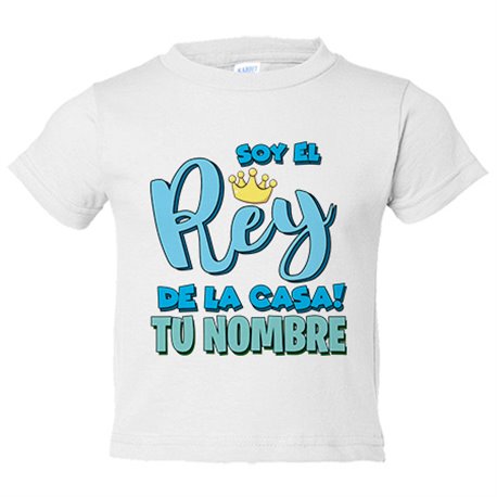 Camiseta bebé soy el rey de la casa personalizable con nombre