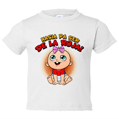 Camiseta bebé nacida para ser de La Roja para aficionado al fútbol
