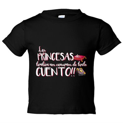 Camiseta bebé Las princesas también nos cansamos de tanto cuento