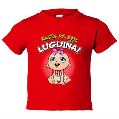 Camiseta bebé nacida para ser Luguiña para aficionada al fútbol de Lugo