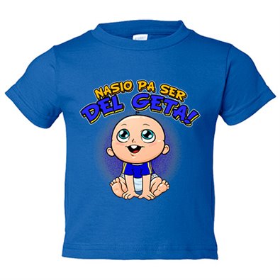 Camiseta bebé nacido para ser del Geta para aficionado al fútbol de Getafe