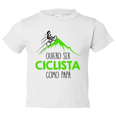 Camiseta bebé Quiero ser ciclista como papá