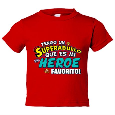 Camiseta bebé tengo un Superabuelo que és mi héroe favorito regalo para abuelo