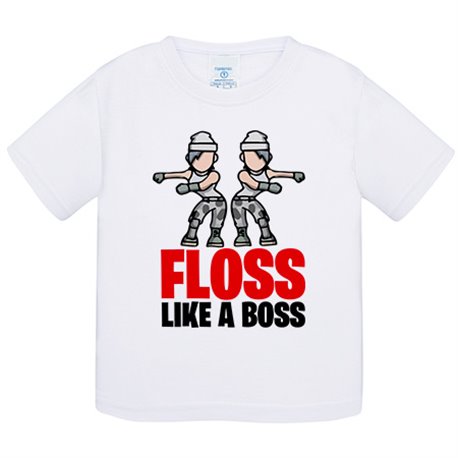 Camiseta bebé parodia viciando jugando juntos floss like a boss