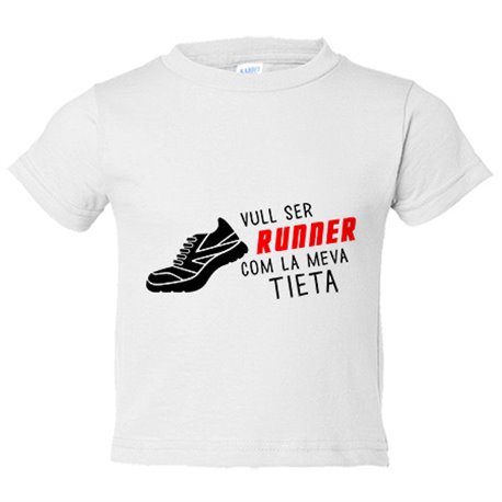 Camiseta bebé Vull ser Runner com la meva tieta