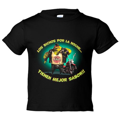 Camiseta niño para moteros los bichos por la noche tienen mejor sabor