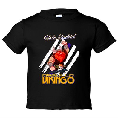 Camiseta bebé orgullo real Vikingo Merengue Madrid fútbol