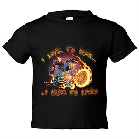 Camiseta niño para moteros I Live To Ride I Ride To Live