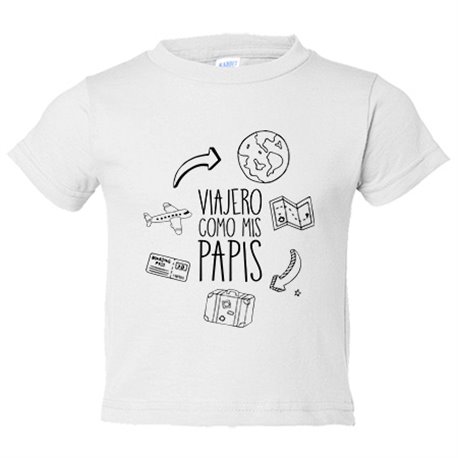 Camiseta niño viajero como mis papis