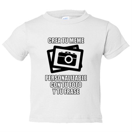 Camiseta bebé personalizada con foto y frase crea tu Meme