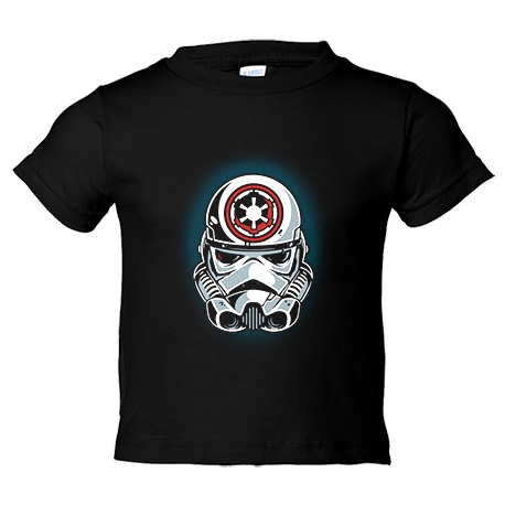 Camiseta bebé ilustración casco de soldado imperial de las galaxias