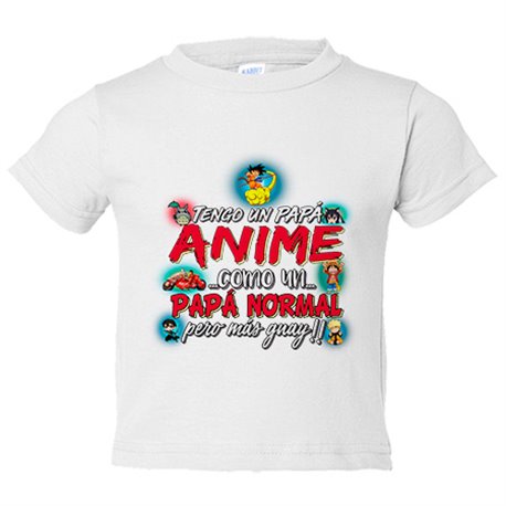 Camiseta bebé tengo un papá Anime Otaku como un papá normal pero más guay