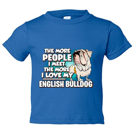 Camiseta bebé I love my English Bulldog raza perro