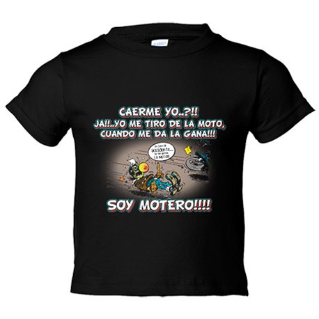 Camiseta bebé yo me tiro de la moto cuando me da la gana soy motero