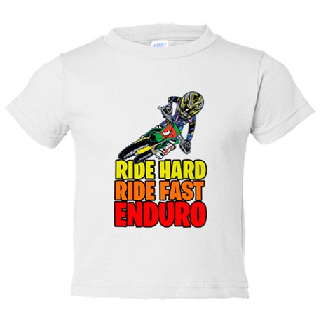 Camiseta bebé Motocross Ride Hard Ride Fast Enduro