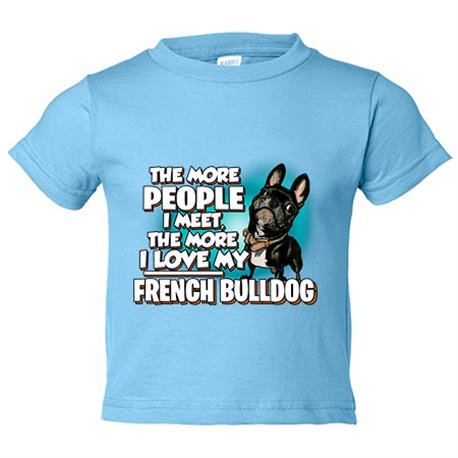 Camiseta niño I love my French Bulldog Black raza perro
