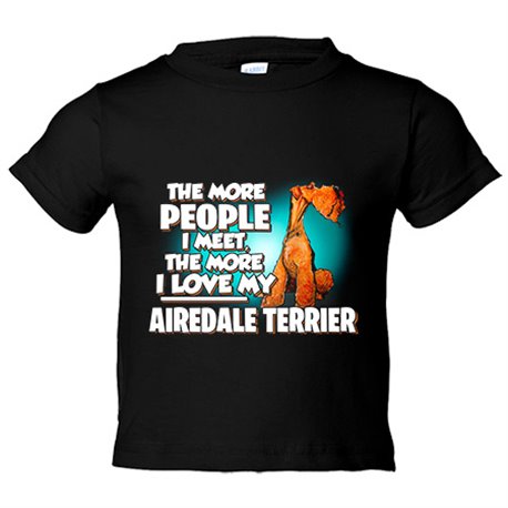 Camiseta niño I love my dog Airedale Terrier raza perro
