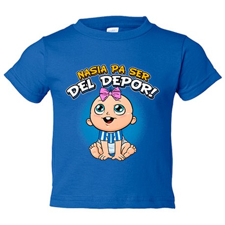 Camiseta bebé nacida para ser del Depor para aficionada al fútbol de la Coruña