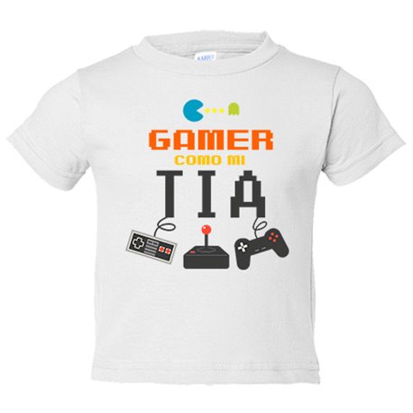 Camiseta bebé Gamer como mi tía
