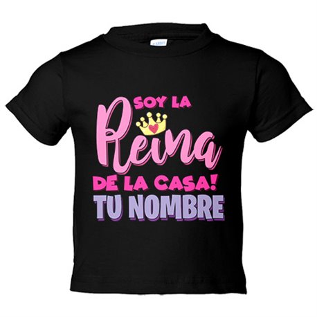Camiseta bebé soy la reina de la casa personalizable con nombre