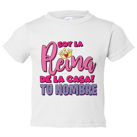 Camiseta niño soy la reina de la casa personalizable con nombre