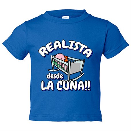 Camiseta bebé Realista txuri urdin desde la cuna para aficionado al fútbol