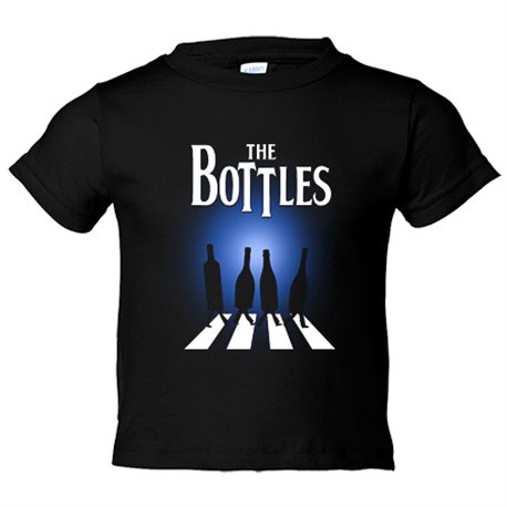 Camiseta bebé The Bottles dibujo divertido parodia The Beatles