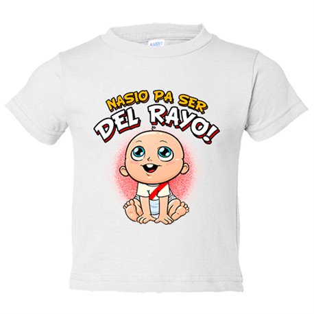Camiseta bebé nacido para ser del Rayo para aficionado al fútbol de Vallecas