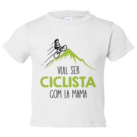 Camiseta bebé Vull ser ciclista com la mama
