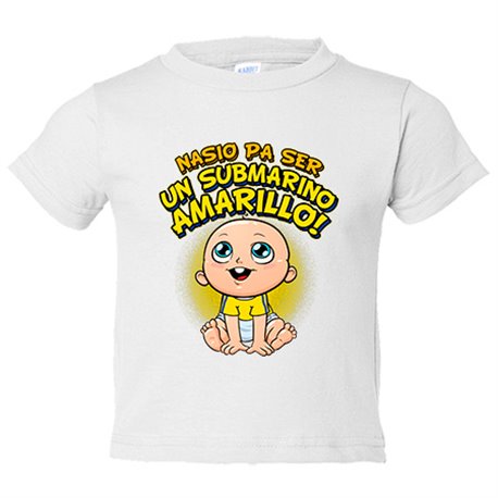 Camiseta bebé nacido para ser un submarino amarillo para aficionado al fútbol de Villarreal