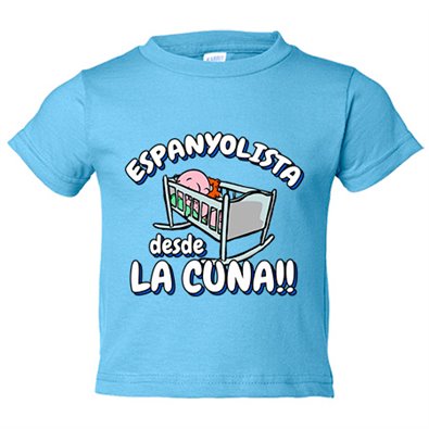 Camiseta bebé Espanyolista Perico desde la cuna para aficionado al fútbol Espanyol fútbol