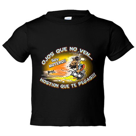 Camiseta bebé ojos que no ven Hostión que te pegas soy motero