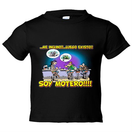 Camiseta bebé me inclino luego existo soy motero