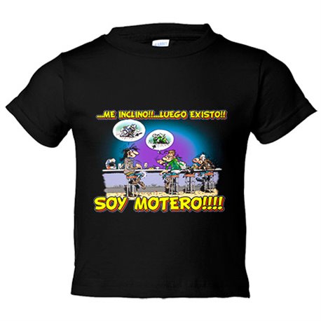 Camiseta niño me inclino luego existo soy motero