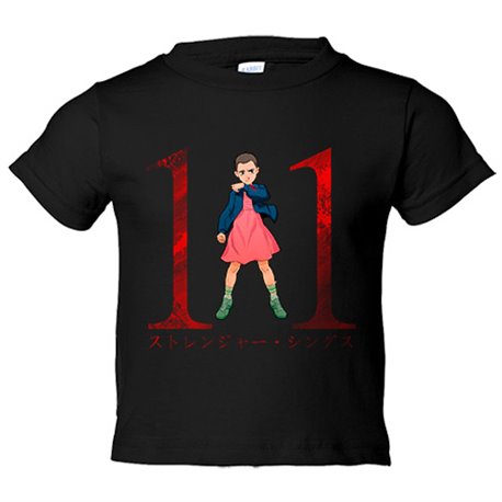 Camiseta bebé parodia de niña con once poderes estilo Manga Anime japonés