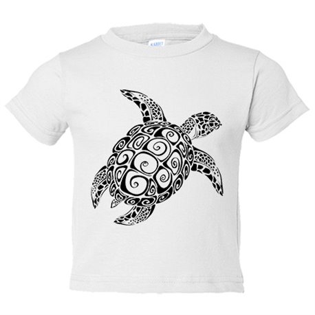 Camiseta bebé ilustración de tortuga tribal maori