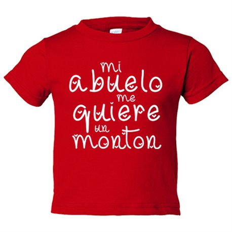 Camiseta bebé Mi abuelo me quiere un montón