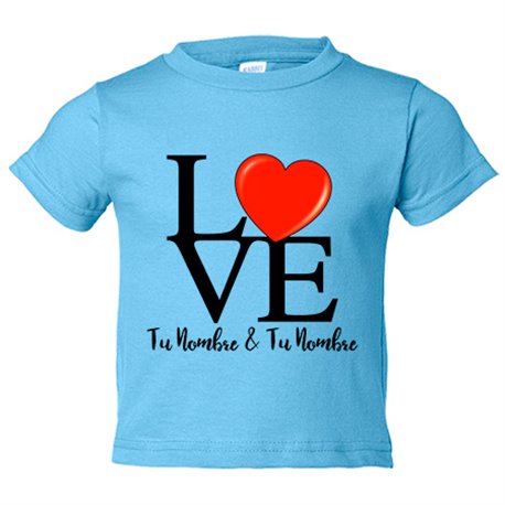 Camiseta niño Love personalizable con nombre pareja