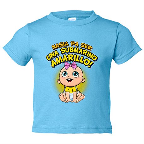 Camiseta bebé nacida para ser una Submarino Amarillo para aficionado al fútbol de Cádiz