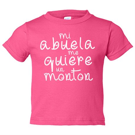 Camiseta bebé Mi abuela me quiere un montón