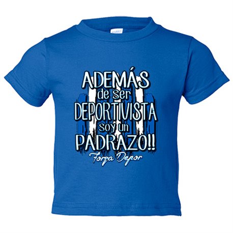 Camiseta bebé además de ser Deportivista soy un padrazo futbolero de La Coruña